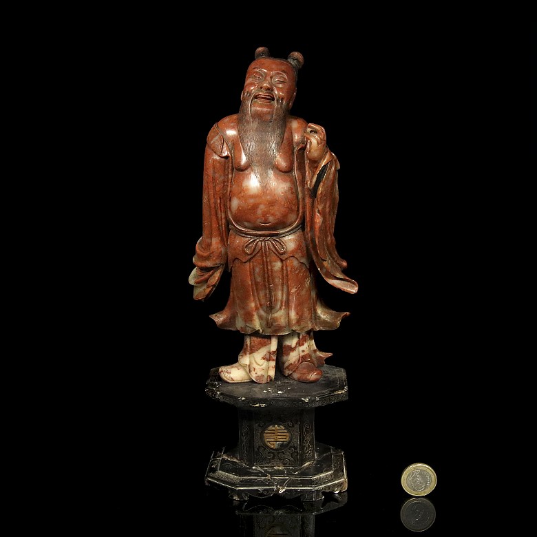 Figura de sabio chino, dinastía Qing