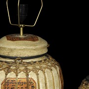 Rice lamp and rice bowl, Asia, 20th century