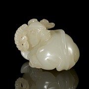 Carved jade figurine ‘Ram’, Qing dynasty