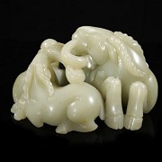 Jade figurine ‘Three Rams’, Qing dynasty