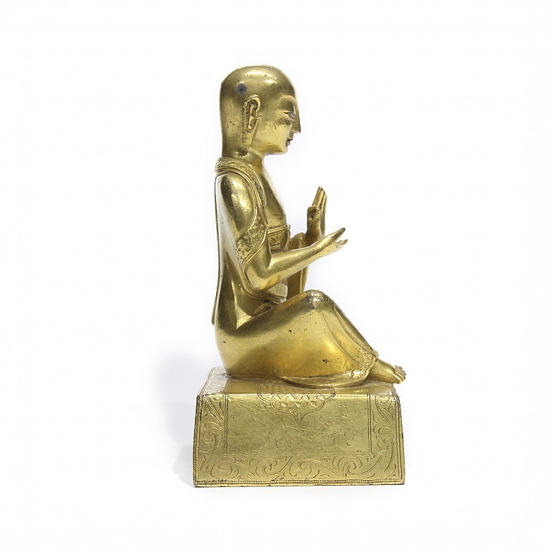 Gold plated bronze Buddha, Qing dynasty.