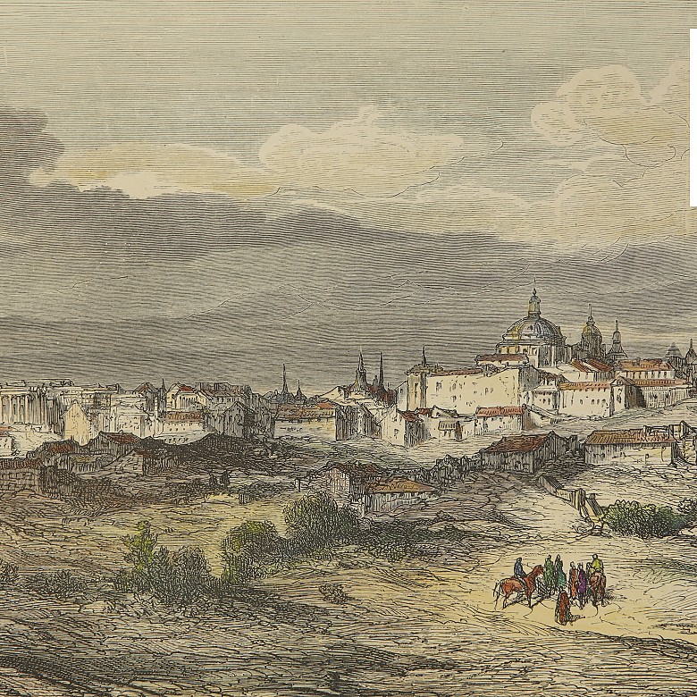 Set of engravings of Madrid, 19th century