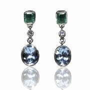 Earrings in 18k white gold with diamonds