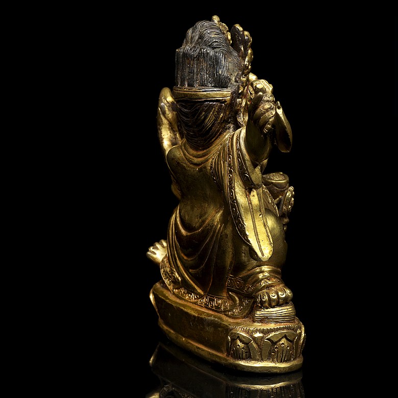 Buda de bronce dorado, dinastía Qing.