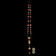 Necklace of colourful agate and glass beads, Qing dynasty