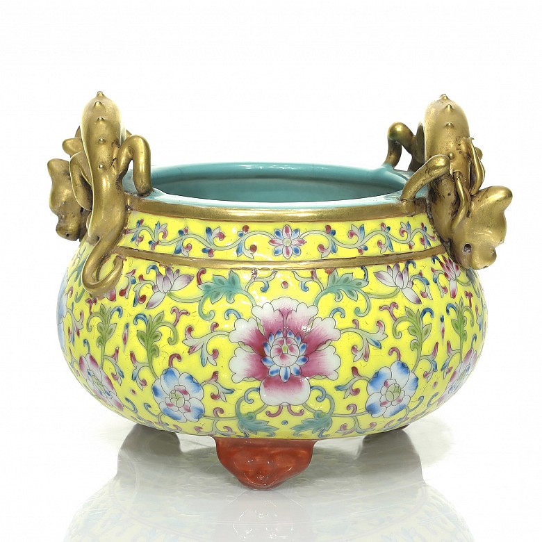 Enameled ceramic censer, 20th century