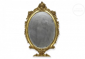 Mirror with gilded wooden frame, 20th century