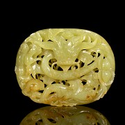 Carved yellow jade plaque “Dragon”, Qing dynasty