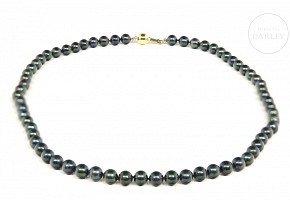 Akoya black pearl necklace