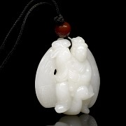 White jade immortal pendant, Ming dynasty, Wanli