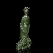 Green jade ‘Guanyin’ figurine, 20th century