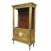 Louis XVI style gilded wood display cabinet, 20th century