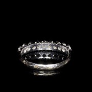 Half wedding ring with diamonds in white gold