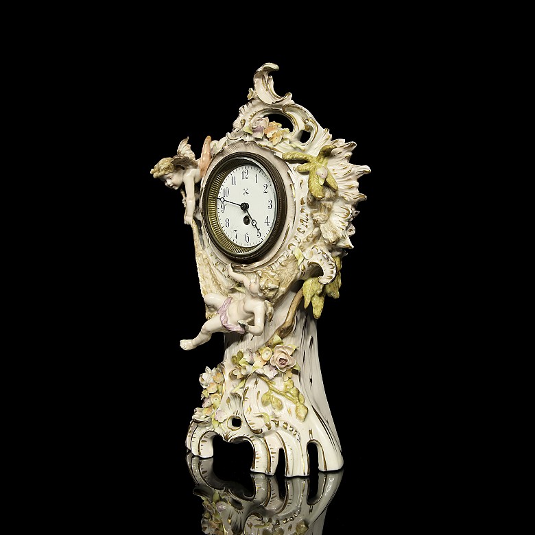 Schierholz ‘Porcelain clock with cherubs’ 19th-20th century - 7