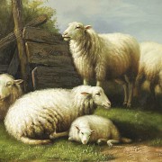 W. Coter (20th century) ‘Landscape with lambs’ - 1