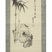 Chinese painting ‘Bamboo and poem’, 20th century