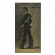 Various authors. Two boards with soldiers, Valencia, 19th century