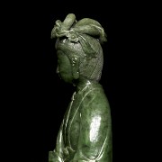 Green jade ‘Guanyin’ figurine, 20th century