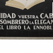 Federico Ribas Montenegro (1890 - 1952) Panel publicitario. Semana del libro Madrid, 1931.