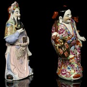 Pair of porcelain sages, China, 20th century