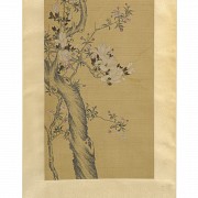 Chinese painting ‘Almond Blossom’, signed Zou Yigui