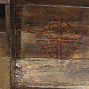 Metal and embossed leather chest, 19th century