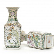 Pair of enameled vases, 20th century