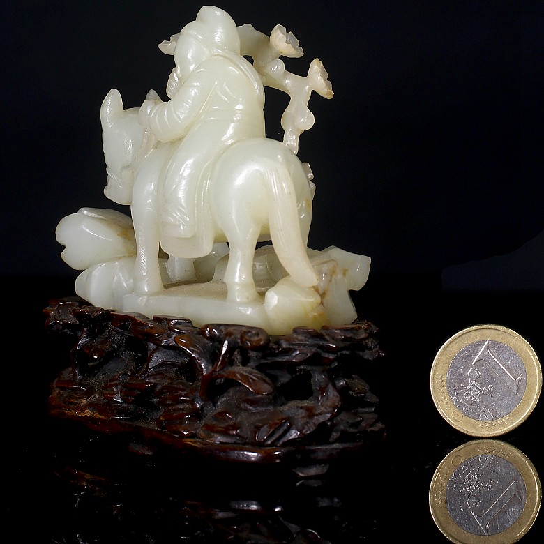 Carved jade fiura ‘Elder and Donkey’, Qing dynasty