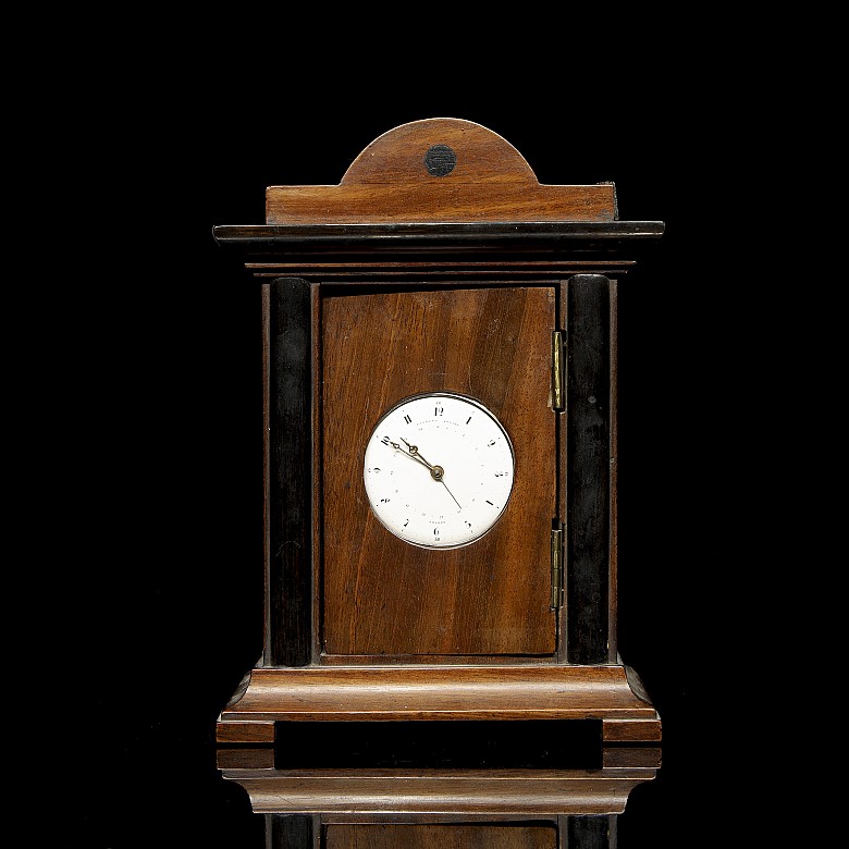 ‘Eardley Norton’ pocket watch with wooden stand, 19th century