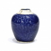 Small glazed vase in blue, 20th century