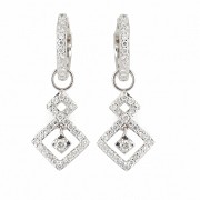 Earrings in 18k white gold and diamonds