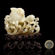 Hetian jade figurine ‘Fish, children and lotuses’, Qing dynasty