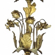 A large chandelier in golden metal, 20th century