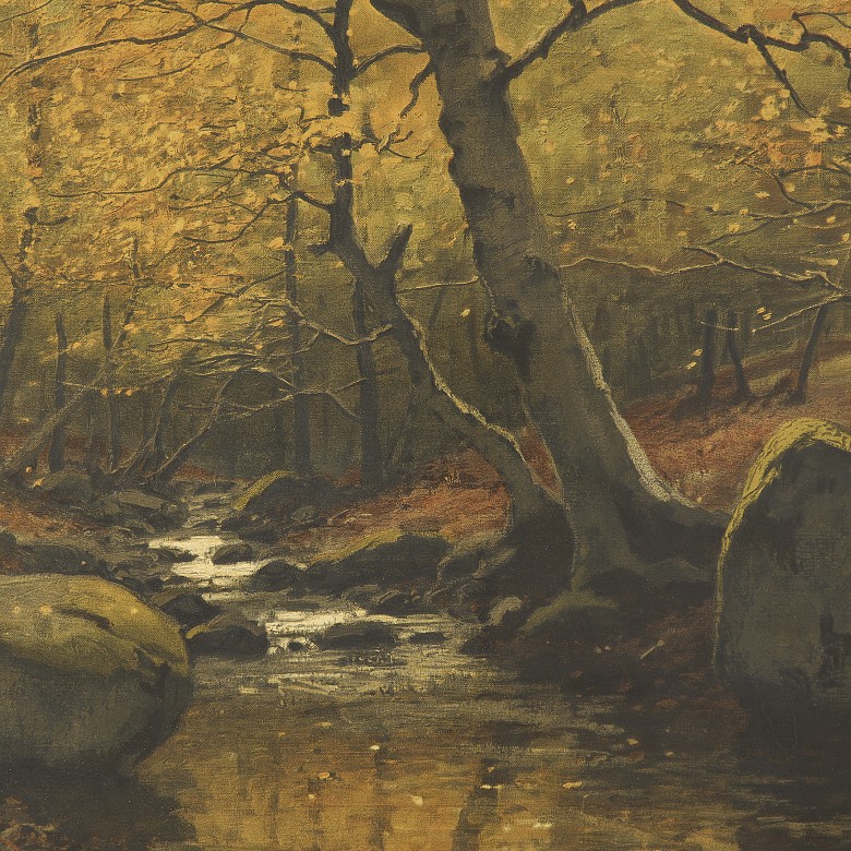 Painting (20th century) ‘Stream in the forest’