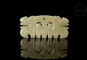 Carved jade ‘Gouyun Pei’ plaque, Hongshan style