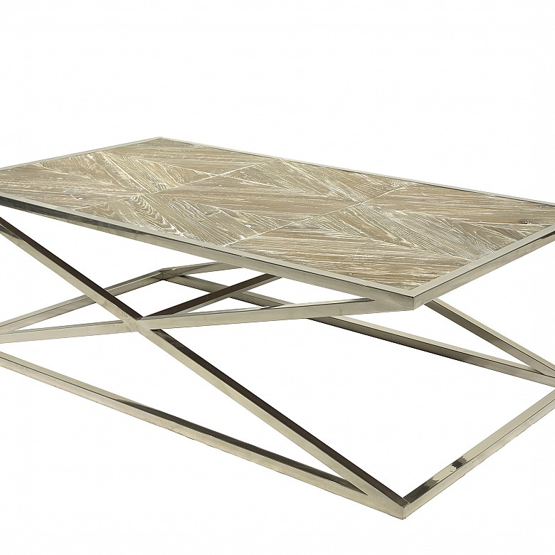 Coffee table in oak and steel legs - 2