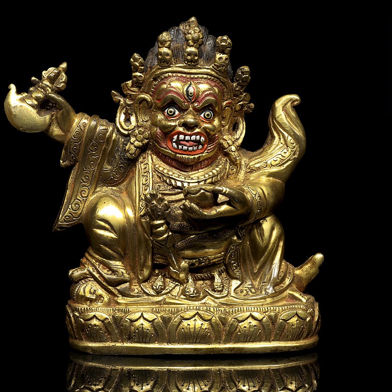 Buda de bronce dorado, dinastía Qing.