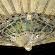 Mother-of-pearl fan ‘Floral stall’, 20th century