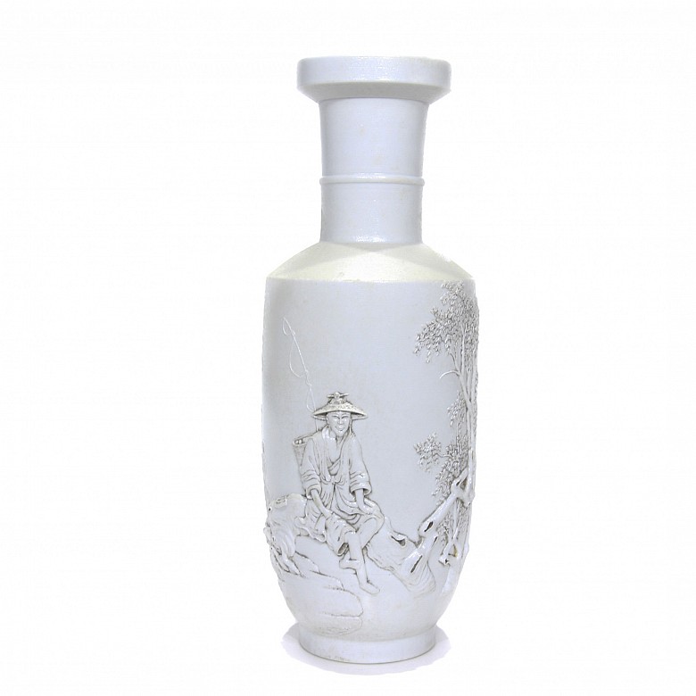 Glazed porcelain vase in white, Wang Bingrong