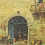 Italian School 19th - 20th century 'On the doorstep'