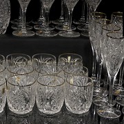 Glassware with gilded rim, Germany, 20th century