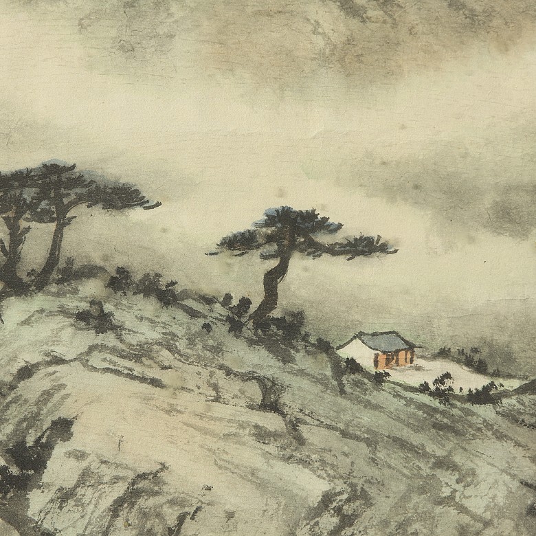 Chinese painting ‘Landscape amidst mist’, 20th century