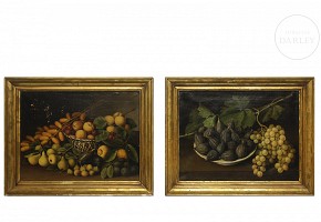 19th century Spanish School ‘Couple of still lifes’