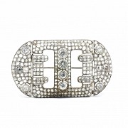 Vintage brooch, in 950 platinum and diamonds.