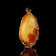 Jade and silver ‘Bamboo’ pendant, Qing dynasty