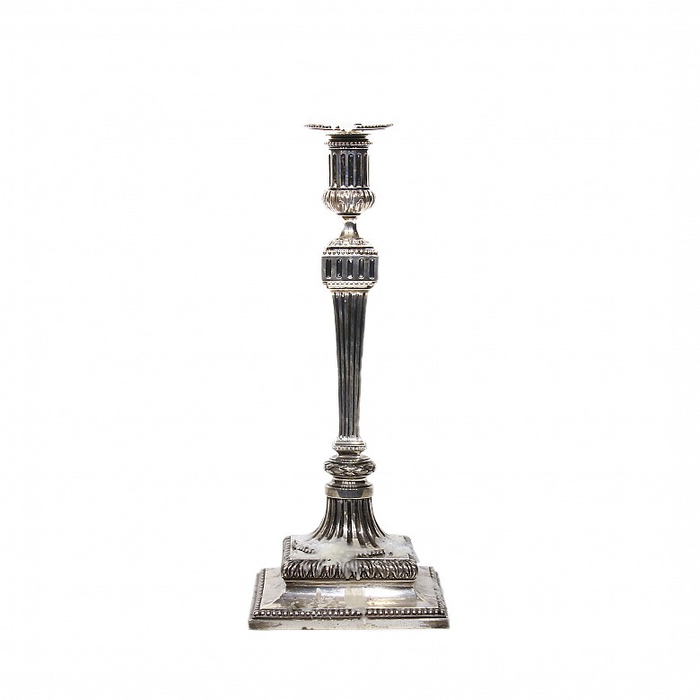 Stamped Dutch silver candlestick