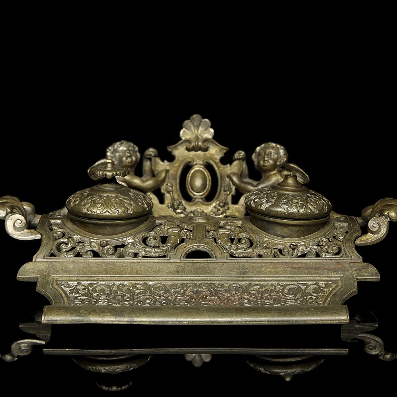 Double writing desk “Couple of angels” Louis XIV style, late XIX century