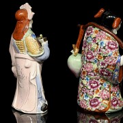 Pair of porcelain sages, China, 20th century