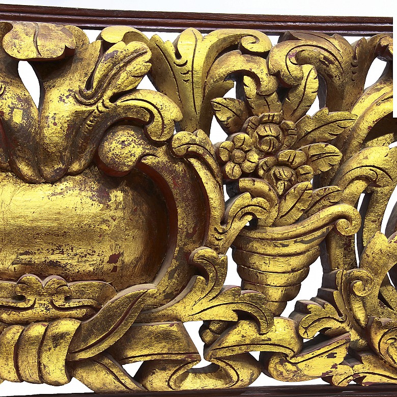 Wooden panel with openwork decoration, Indonesia