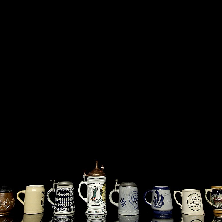 Collection of ten ceramic beer steins, 20th century - 2